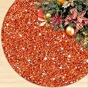 Halloween Tree Skirt 21 inch Orange Christmas Tree Skirt Velvet Tree Mat for Pencil Tree Fall Tree Skirts Sparkly Tree Skirts Cover Thanksgiving Christmas Tree Carpet Xmas Ornaments