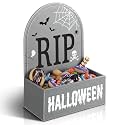 Halloween Wooden Candy Bowl Trick or Treat Serving Dish, Gravestone Rip