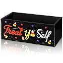 Halloween Wooden Candy Bowl Trick or Treat Serving Dish, Treat Yo Self