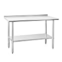 Hally Stainless Steel Table for Prep &amp; Work 24" x 60" with Backsplash NSF