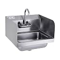HALLY Stainless Steel Sink with Faucet &amp; Side Splash 17"x15" NSF Hand Basin