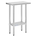 Hally Stainless Steel Table for Prep &amp; Work 14 x 24 Inches NSF Commercial