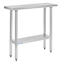 Hally Stainless Steel Table for Prep &amp; Work 14 x 36 Inches NSF Commercial