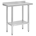 Hally Stainless Steel Table for Prep &amp; Work 18" x 30" with Backsplash NSF