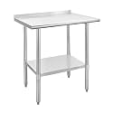 Hally Stainless Steel Table for Prep &amp; Work 24" x 30" with Backsplash NSF
