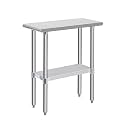 Hally Stainless Steel Table for Prep &amp; Work 30 x 12 Inches NSF Commercial