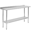 Hally Stainless Steel Table for Prep &amp; Work 18" x 60" with Backsplash NSF