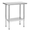 Hally Stainless Steel Table for Prep &amp; Work 30 x 15 Inches NSF Commercial