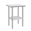 Hally Stainless Steel Table for Prep &amp; Work 24 x 18 Inches NSF Commercial