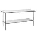 Hally Stainless Steel Table for Prep &amp; Work 24 x 72 Inches NSF Commercial