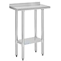 Hally Stainless Steel Table for Prep &amp; Work 14" x 24" with Backsplash NSF