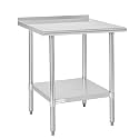 Hally Stainless Steel Table for Prep &amp; Work 30" x 30" with Backsplash NSF