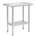 Hally Stainless Steel Table for Prep &amp; Work 18 x 30 Inches NSF Commercial