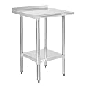 Hally Stainless Steel Table for Prep &amp; Work 24" x 24" with Backsplash NSF