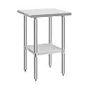 Hally Stainless Steel Table for Prep &amp; Work 24 x 15 Inches NSF Commercial