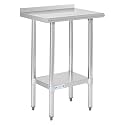 Hally Stainless Steel Table for Prep &amp; Work 18" x 24" with Backsplash NSF