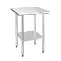 Hally Stainless Steel Table for Prep &amp; Work 24 x 24 Inches NSF Commercial