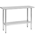 Hally Stainless Steel Table for Prep & Work 18 x 48 Inches NSF Commercial