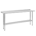 Hally Stainless Steel Table for Prep &amp; Work 14" x 72" with Backsplash NSF