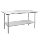 Hally Stainless Steel Table for Prep &amp; Work 30 x 60 Inches NSF Commercial