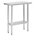 Hally Stainless Steel Table for Prep & Work 14 x 30 Inches NSF Commercial