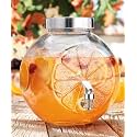 HALO NATION ® 1850 ml Glass Jug Pitcher with Plastic lid, Juice Pitcher Water jug hot Cold Water ice Tea, Milk and Juice Beverage Carafes 1.85 LTR, Carafe with Handle Transparent