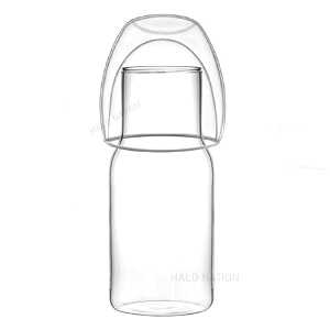 halo nation  borosilicate drinkware can shaped beer glass bedside carafe amp cup glass set night water jug with cup glass mouthwash cup for bathroom glass water tea pitcher with cup set 750ml