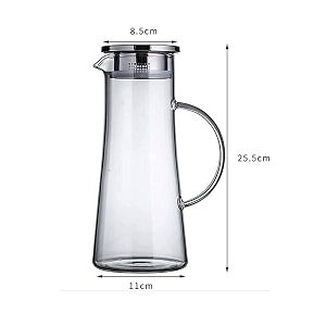 halo nation clear boro jug 13 ltr heat resistant borosilicate glass pitcher with lid for iced tea hot cold water milk and juice beverage carafes