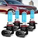 Halogen Headlights Fit for Chevrolet Chevy Impala 2016-2020 Headlight Bulbs,9005/HB3/H10 High Beam + 9005/HB3/H10 Low Beam Bright Front Car Lights,Plug And Play,Pack of 4