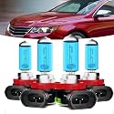 Halogen Headlights Fit for Chevrolet Chevy Impala 2006-2013 Headlight Bulbs,H11/H8/H9 High Beam + H11/H8/H9 Low Beam Bright Front Car Lights,Plug And Play,Pack of 4