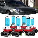 Halogen Headlights Fit For Chevrolet Chevy Impala 2006-2013 Headlight Bulbs,H11/H8/H9 High Beam+ H11/H8/H9 Low Beam+ h11 Fog Light Combo,Plug And Play,Pack of 6
