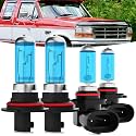 Halogen Headlights Fit for Ford F250 1997-1999 Headlight Bulbs,9007/HB5 High/Low Beam + 9006 Fog Light Bright Light Combo,Plug And Play,Pack of 4 (Ford F250 1997-1999)