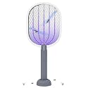 Halohop Mosquito Bat with UV Light Lamp, 2 in 1 Mosquito Racket USB Rechargeable - Bug Zapper Electric Fly Swatter with Base Stand - Mosquito Killer Racket with Lithium-ion Battery