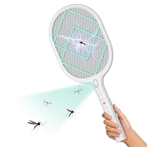 halohop mosquito killer racket rechargeable electric mosquito bat with type c 1200mah long-lasting battery mosquito racket with with torch light 30 bigger electric fly swatter 6 month warranty