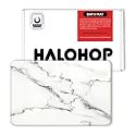 Halohop TerraDry Bathroom Mat - Non-Slip Diatomaceous Earth Stone Mat, Quick Drying Absorbent, Modern Design, Easy to Clean (White)