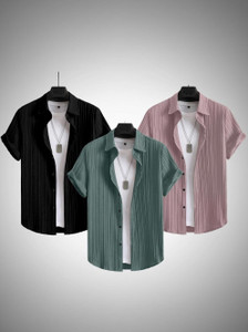 HaloMens Men Striped Casual Multicolor Shirt