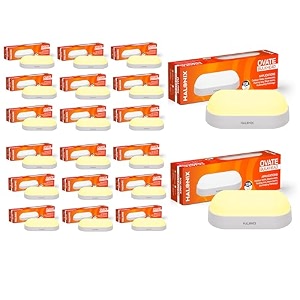halonix polycarbonate ovate 20w yellow wall lamp outdoor led bulkhead  waterproof outdoor light  ip65  outdoor waterproof light for garden and bathroom warm white pack of 20 warranty-2 years