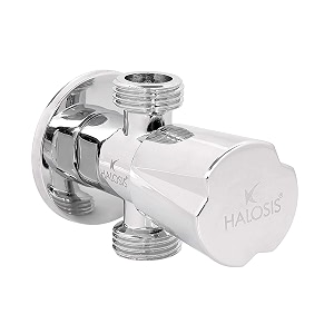 hl-6015cps ambra brass dual 2 in 1 angle valve with wall flange quarter turn2 way angle valve chrome