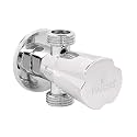 HL-6015CPS Ambra Brass Dual 2 in 1 Angle Valve with Wall Flange, Quarter Turn,2 Way Angle Valve (Chrome)