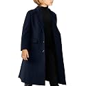 Haloumoning Boys Casual Trench Coat Kids Winter Notch Lapel Long Jacket Single Breasted Pea Coat with Pockets 4-14Y