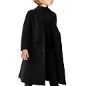 Haloumoning Boys Casual Trench Coat Kids Winter Notch Lapel Long Jacket Single Breasted Pea Coat with Pockets 4-14Y
