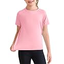 Haloumoning Girls Athletic Shirts Short Sleeve Quick Dry T-Shirt Kids Summer Tee Tops 5-14Y