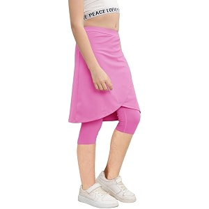Haloumoning Girls Elastic Waist Knee Length Skirts