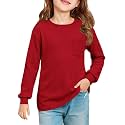 Haloumoning Girls Long Sleeve Shirts Kids Crewneck Soft Tunic Tops