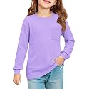 Haloumoning Girls Long Sleeve Shirts Kids Crewneck Soft Tunic Tops
