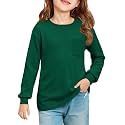 Haloumoning Girls Long Sleeve Shirts Kids Crewneck Soft Tunic Tops