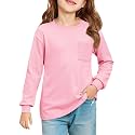 Haloumoning Girls Long Sleeve Shirts Kids Crewneck Soft Tunic Tops