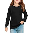 Haloumoning Girls Long Sleeve Shirts Kids Crewneck Soft Tunic Tops