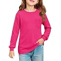 Haloumoning Girls Long Sleeve Shirts Kids Crewneck Soft Tunic Tops