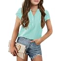 Haloumoning Girls Petal Short Sleeve T Shirts V-Neck Tops
